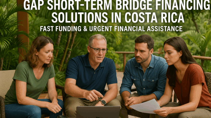 GAP short-term bridge financing solutions in Costa Rica with professionals discussing fast funding and urgent financial assistance for business needs