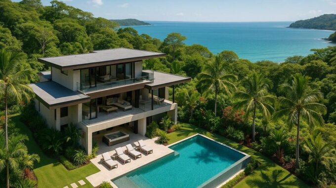 Luxury Costa Rican villa with ocean view and pool representing high-value asset for collateral lending