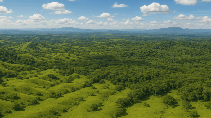 Expansive undeveloped land tract in Costa Rica with lush tropical vegetation ideal for large-scale property development and commercial real estate projects