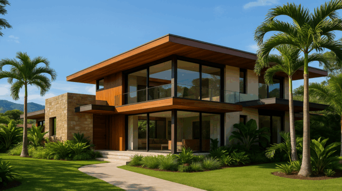 Modern Costa Rica home with pool showcasing real estate financing opportunities and property investment options in tropical setting