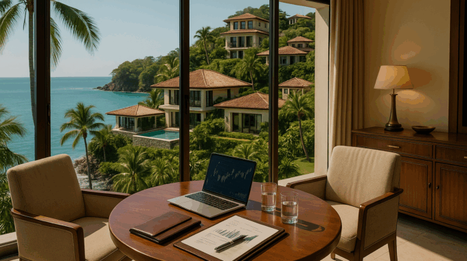 Luxury Costa Rica property interior with ocean view showcasing exclusive private loan financing opportunities from GAP Equity Loans